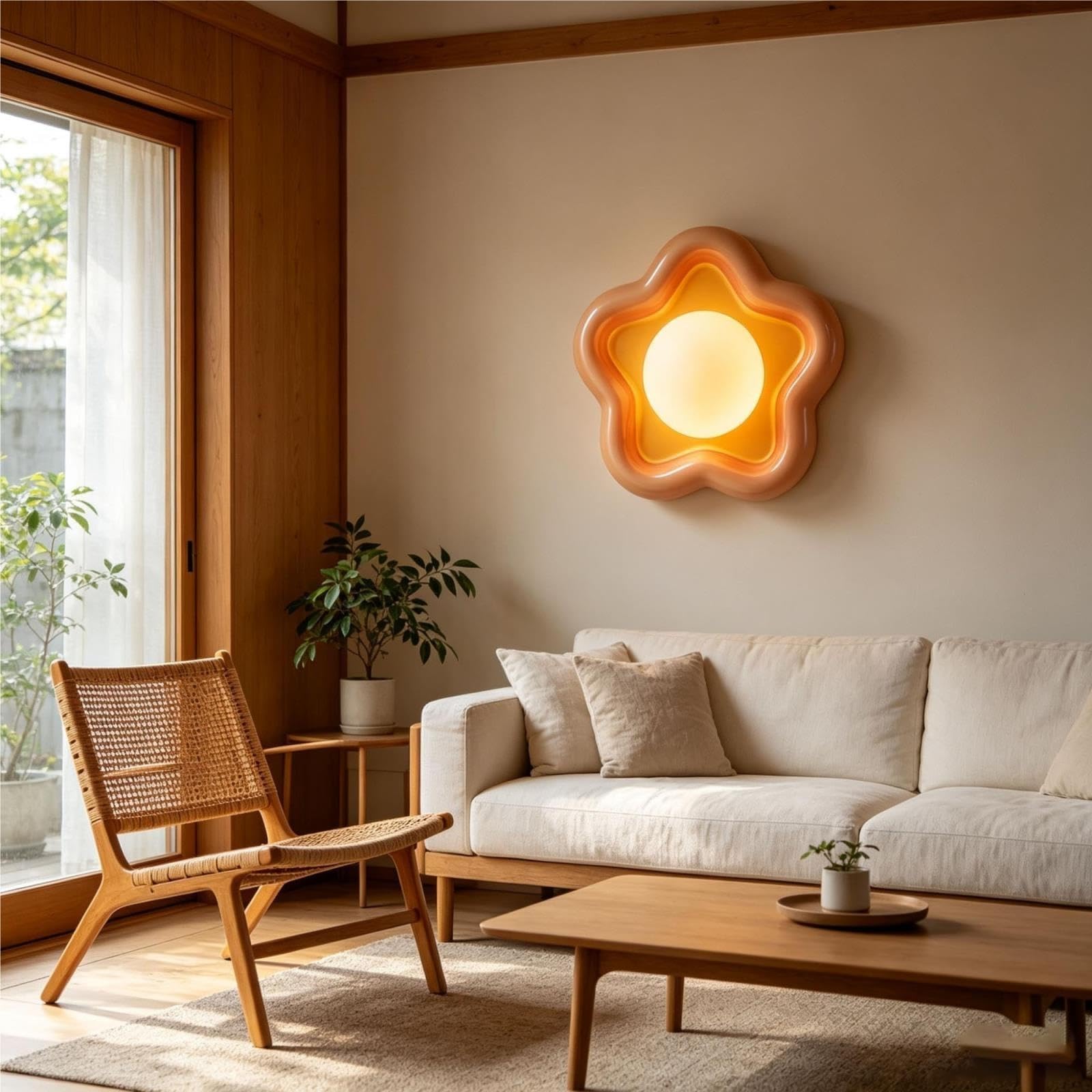 Applique parete nordica moderna, luce acrilica a forma di fiore