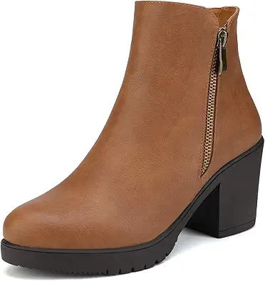DREAM PAIRS Women's Low Heel Chunky Ankle Boots Winter Shoes