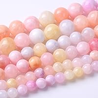 Vista 39 de Cuentas sueltas redondas de gemas naturales, cuentas de cristal de piedra energética para hacer joyas 15" (Cristales de cuarzo de fresa, jades, 6MM)