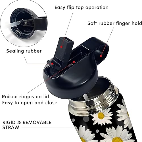 Miniatura 3 de rickyh style Botella de agua para niños con tapa con pajilla, vaso reutilizable de acero inoxidable con aislamiento, regalos para la escuela, niños