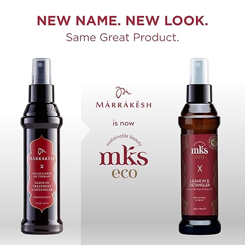 Miniatura 2 de MKS Eco X aroma original 4 onzas líquidas tratamiento y desenredante aceite de argán marroquí aceite de semillas de cáñamo vegano y libre de