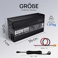 ECO-WORTHY 14,6V 25A LiFePO4 Akkumulátor Töltő 600W Színuszos Inverterrel - 12V-230V UPS Funkcióval, Hálózati Prioritás Kapcsolóval, Autóhoz 8