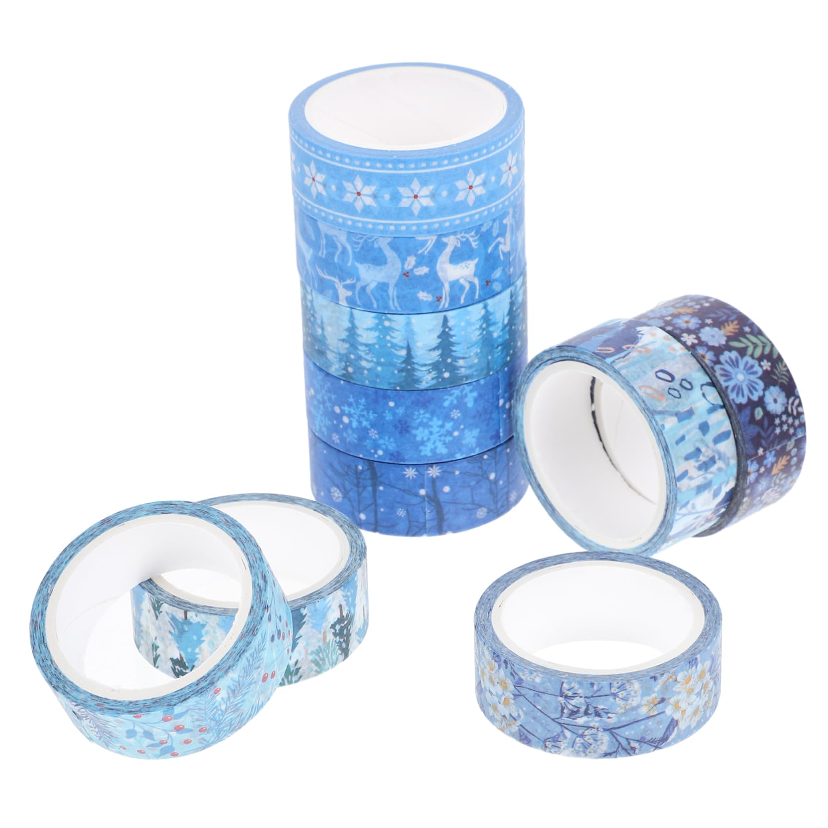 Tofficu 5 Set Washi Tape Washi-tape Decorazioni Natalizie Arredamento Natalizio Adorn Nastri Di Fiocchi Di Neve Natale Nastro Washi Invernale Nastri Adesivi Carta Giapponese 10 * 5
