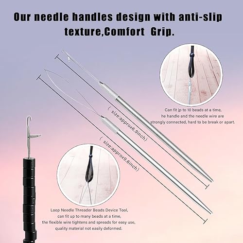 Miniatura 4 de Kit de herramientas de cuentas de extensión de cabello - Extensión de cabello micro y pre-unida para cerrar y quitar cuentas (plata)