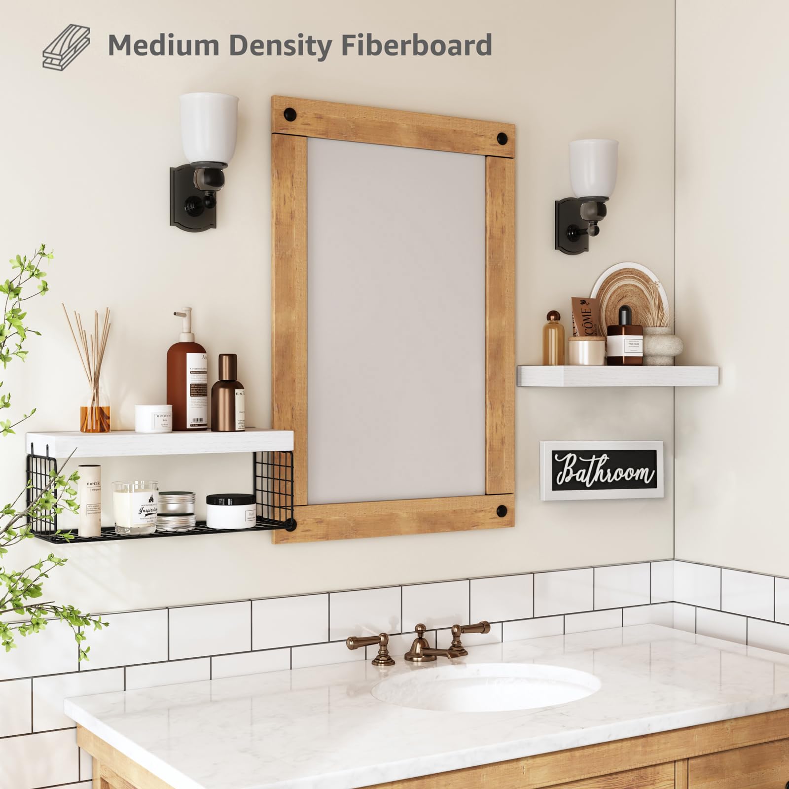 QEEIG ‎Bathroom Shelves Above Toilet Wall Storage Paper - View #3