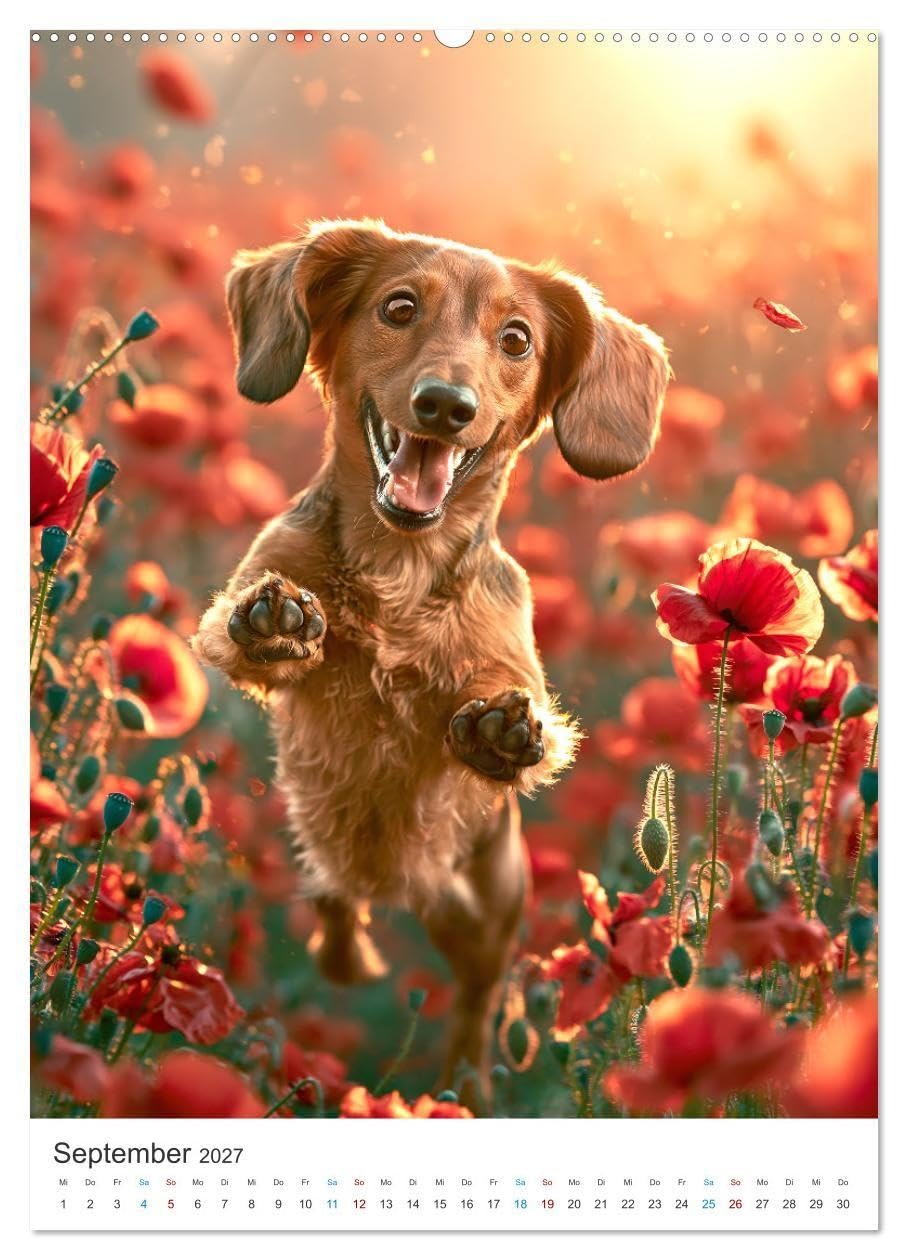 Ein Jahr voller Dackelliebe (hochwertiger Premium Wandkalender 2027 DIN A2 hoch), Kunstdruck in Hochglanz: Emotionale Motive, helle Farben und die ... für jeden Dackelliebhaber. (CALVENDO Tiere)