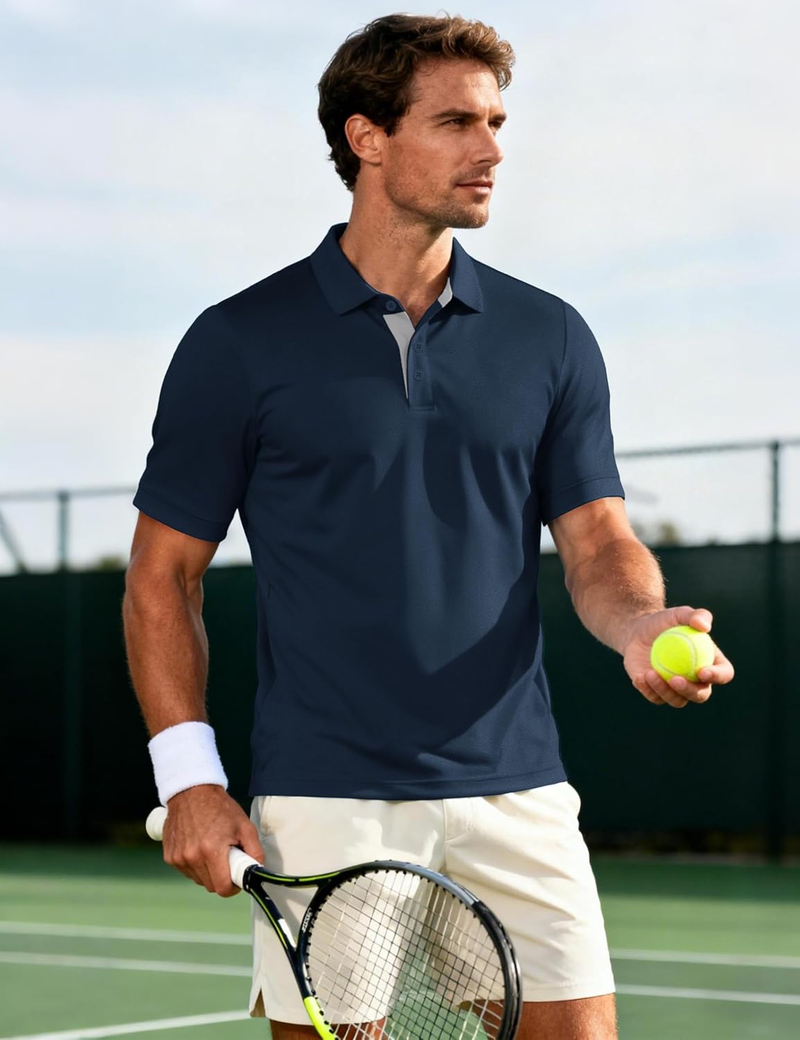 MAGCOMSEN Mens Polo Shirts Short Sleeve Lightweight Moisture Wicking Golf Polos 3 Buttons Performance Collared Shirt Men - Image 2