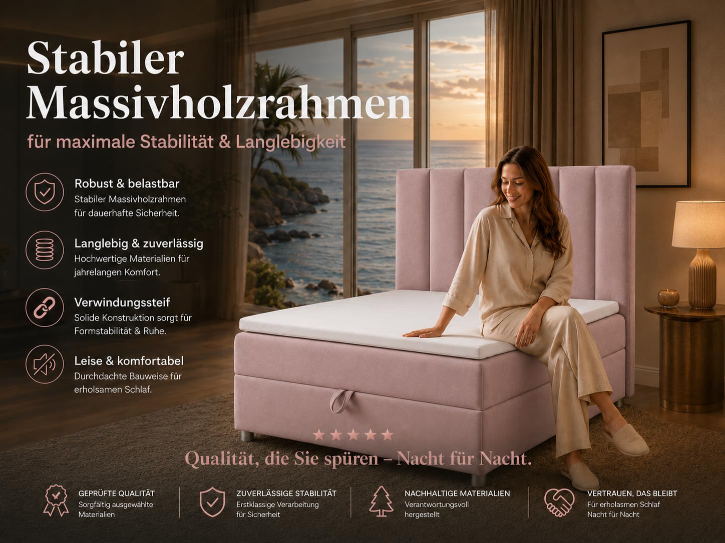 Trinity K10 EinzelBett | Boxspringbett mit Bonell Federkernmatratze 90x200 | MatratzenTopper 90x200 | Bett mit Matratze | Bett mit Stauraum