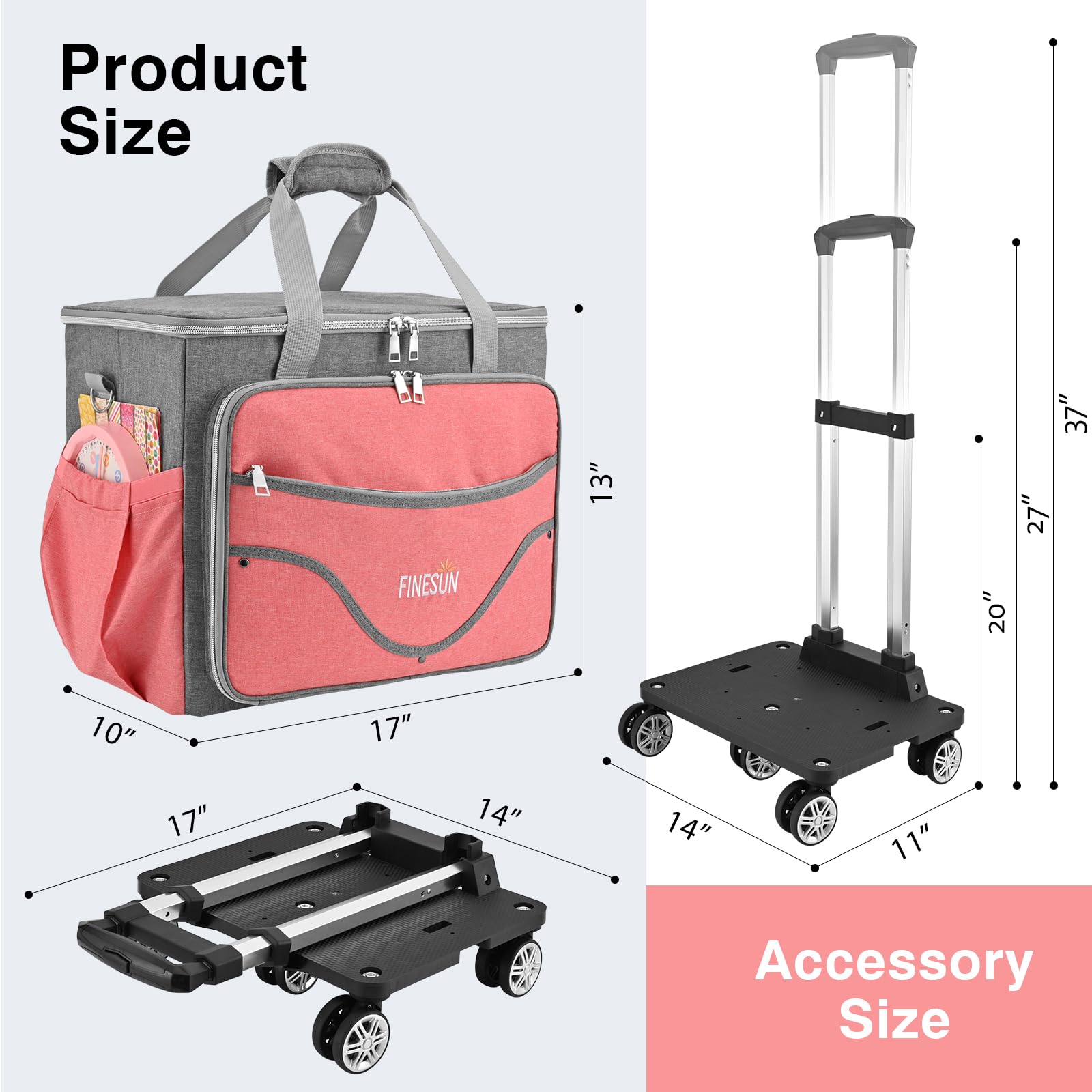 Amazon.com: Rolling Craft Bag With Wheels, Teacher Tote Organizer