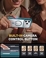 Vista 489 de Miracase Funda magnética para iPhone 14 de 6.1 pulgadas, protector de pantalla de vidrio templado integrado + protector de lente, compatible