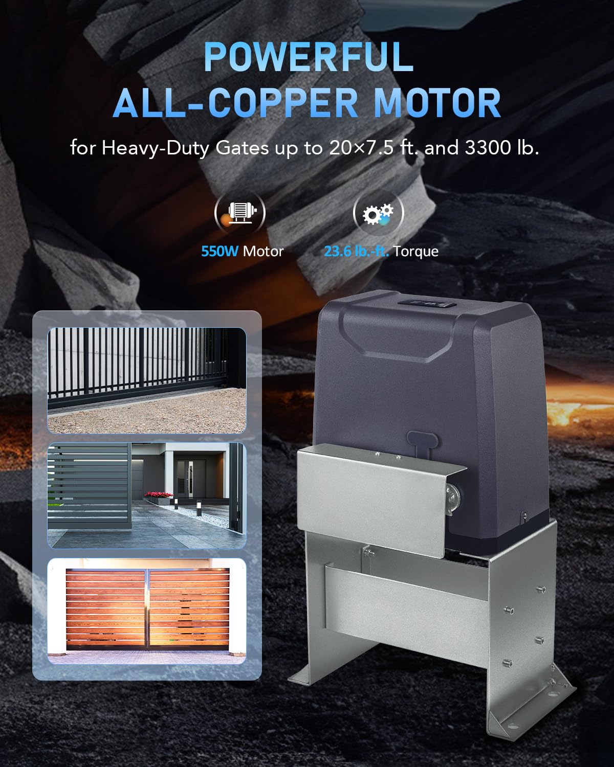 Sliding Gate Opener with 6" Heavy Duty Sliding Gate Wheel