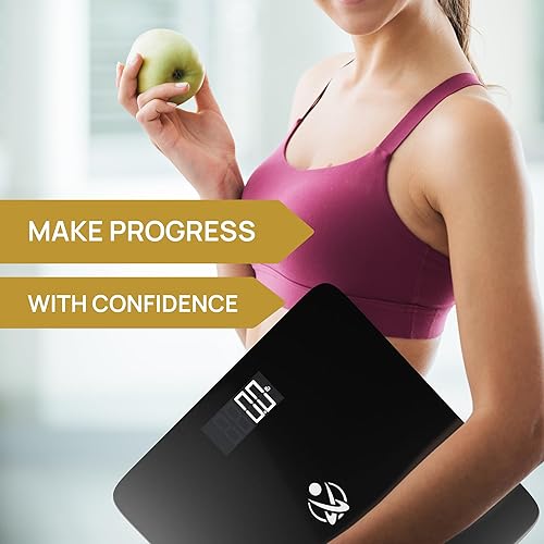 Miniatura 3 de INEVIFIT Báscula de baño, báscula digital de baño de alta precisión, mide un peso de hasta 400 libras. Incluye baterías