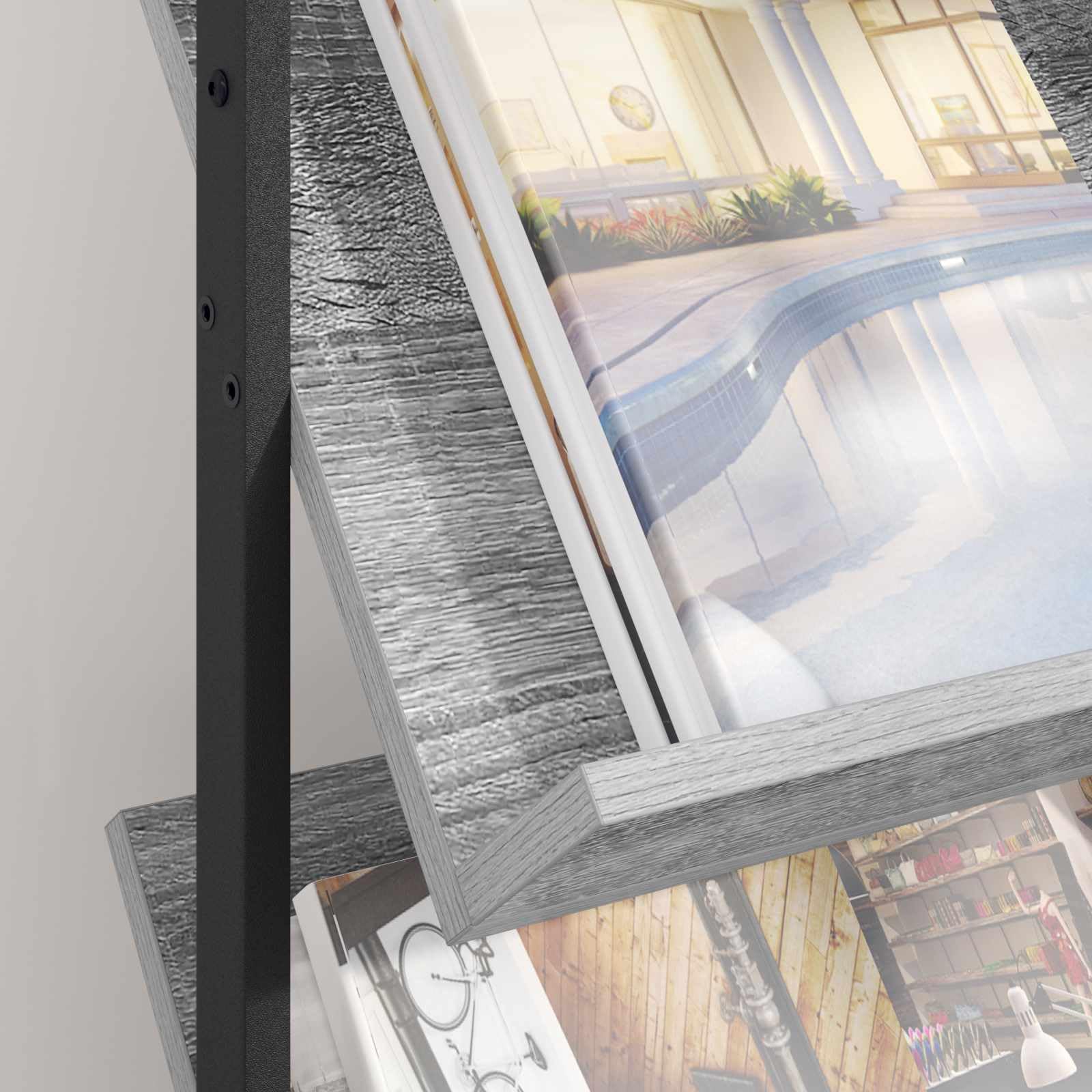 Regał na magazynek Sonoma szary 68 x 40 x 123,5 cm materiał