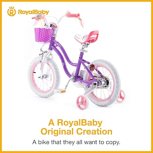 Miniatura 4 de RoyalBaby Stargirl - Bicicleta infantil para niñas de 12, 14, 16, 18, 20 pulgadas, con cesta para edades de 3 a 12 años