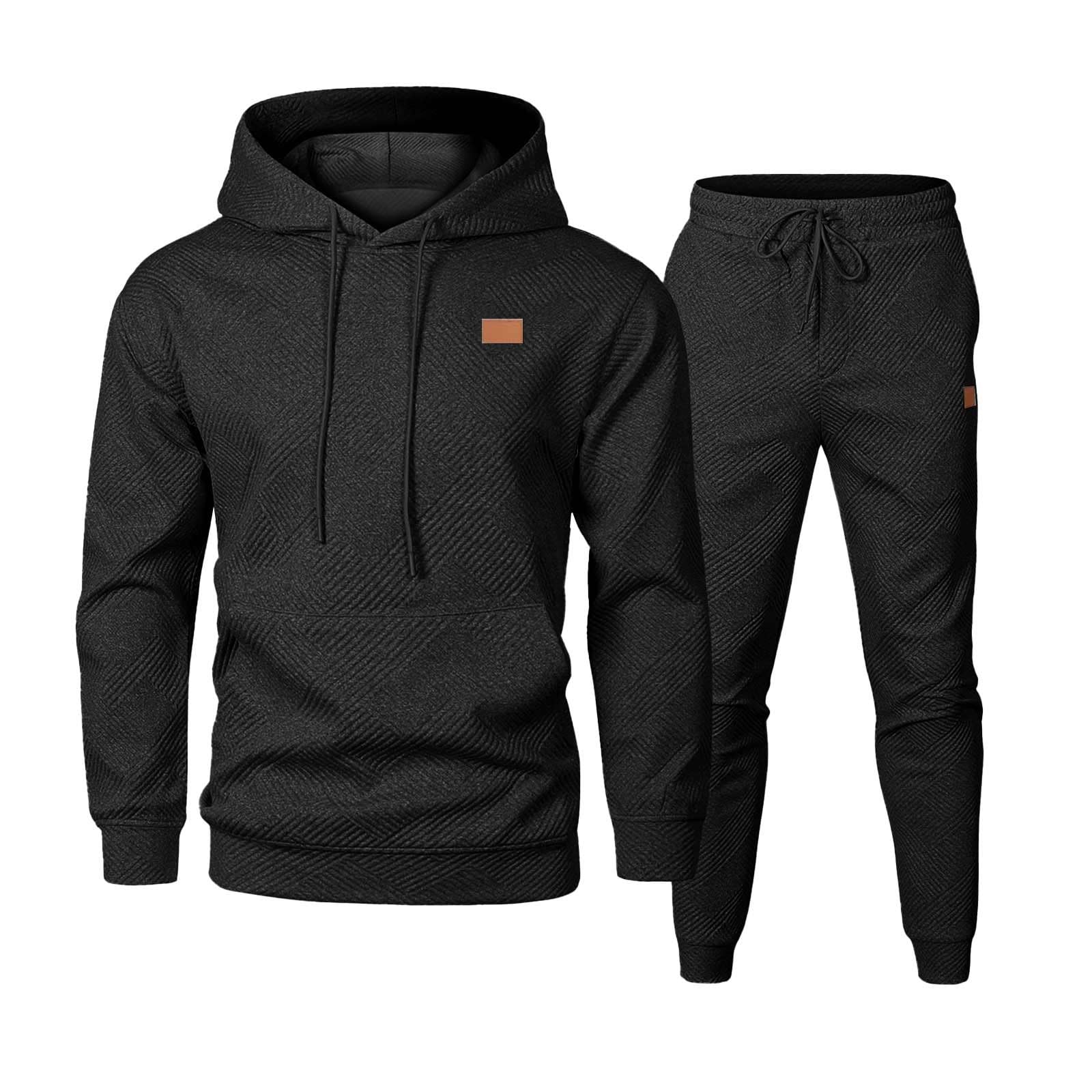 Tuta da uomo in 2 pezzi, tuta da uomo con cappuccio, set da 2 pezzi