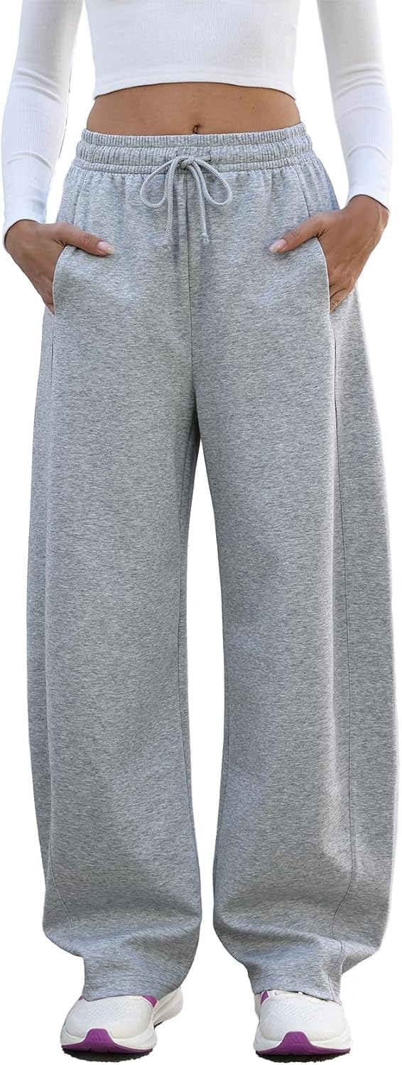 DISCIPBUSH Baggy Barrel Sweatpants Women - Lightweight Tall Long Wide Leg Sweatpants Women Lounge Pants Sweats Barrel Joggers - Image 2