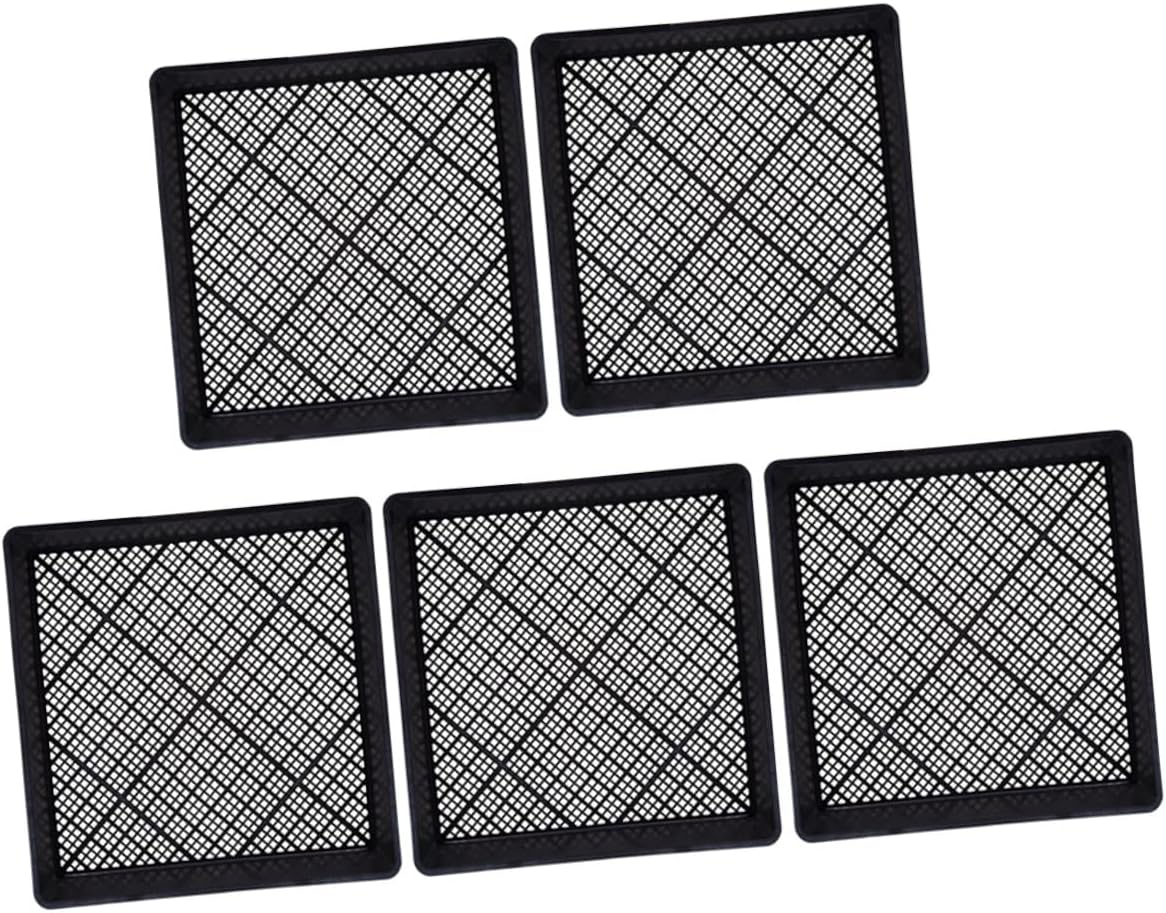 5Pcs Plant Growing Trays Nursery Growing Containers with Cell for Germination and Seed Starting Durable Black Square Planting Trays for Balcony and Indoor Gardening
