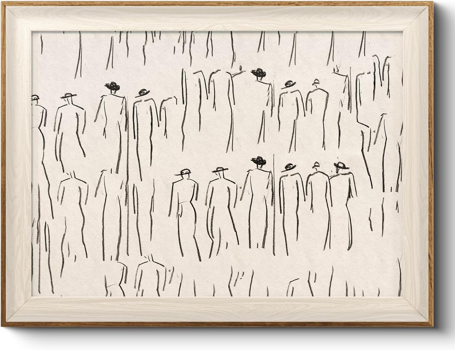 VIYYIEA Framed Wall Art for Living Room, Sketch Canvas Prints, Minimalist Home Decor, Abstract Painting Picture, Bathroom Wall Decor, Gifts for