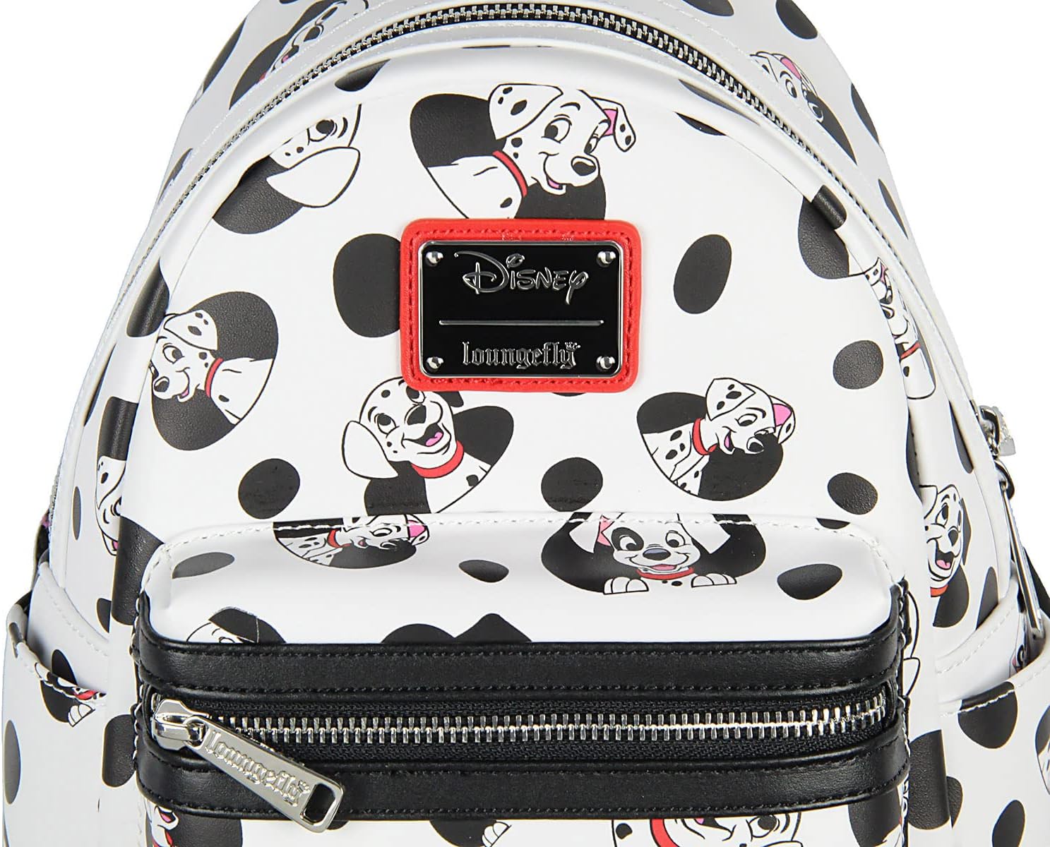 Loungefly Disney 101 Dalmatians Spots and Pups Lucky Penny Patch Allover Print Mini Backpack 11"