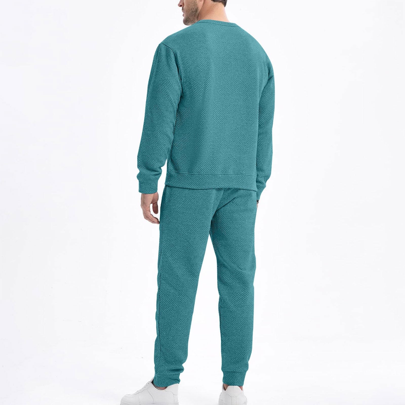Tuta da jogging da uomo, 2 pezzi, tuta sportiva, per il tempo libero, per il tempo libero, a maniche lunghe, sport, streatwear, felpe e pantaloni da jogging, fitness, palestra, abbigliamento sportivo