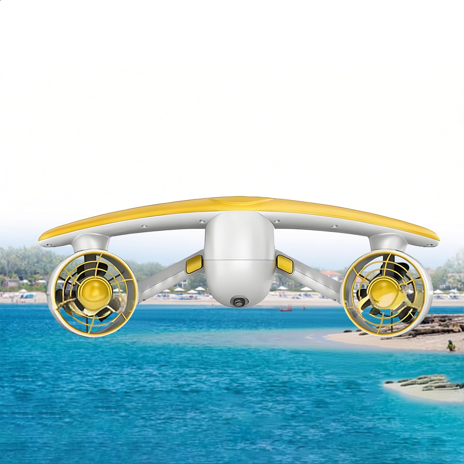 Scooter acuático, Scooter Submarino para Adultos,Scooter acuático con Doble Motor,Soporte para cámara de acción,Doble Motor,Profundidad de inmersión de 50m,para Aventuras Marinas Yellow