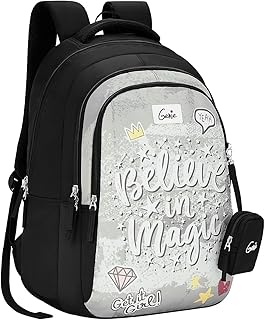 genie School Backpack for Girls |19 In-36 Ltr with Three Compartments, Side Pockets and Light Weight with Padded Shoulders |Best for Books,Stationery,Lunch Box & Essentials-picture-42