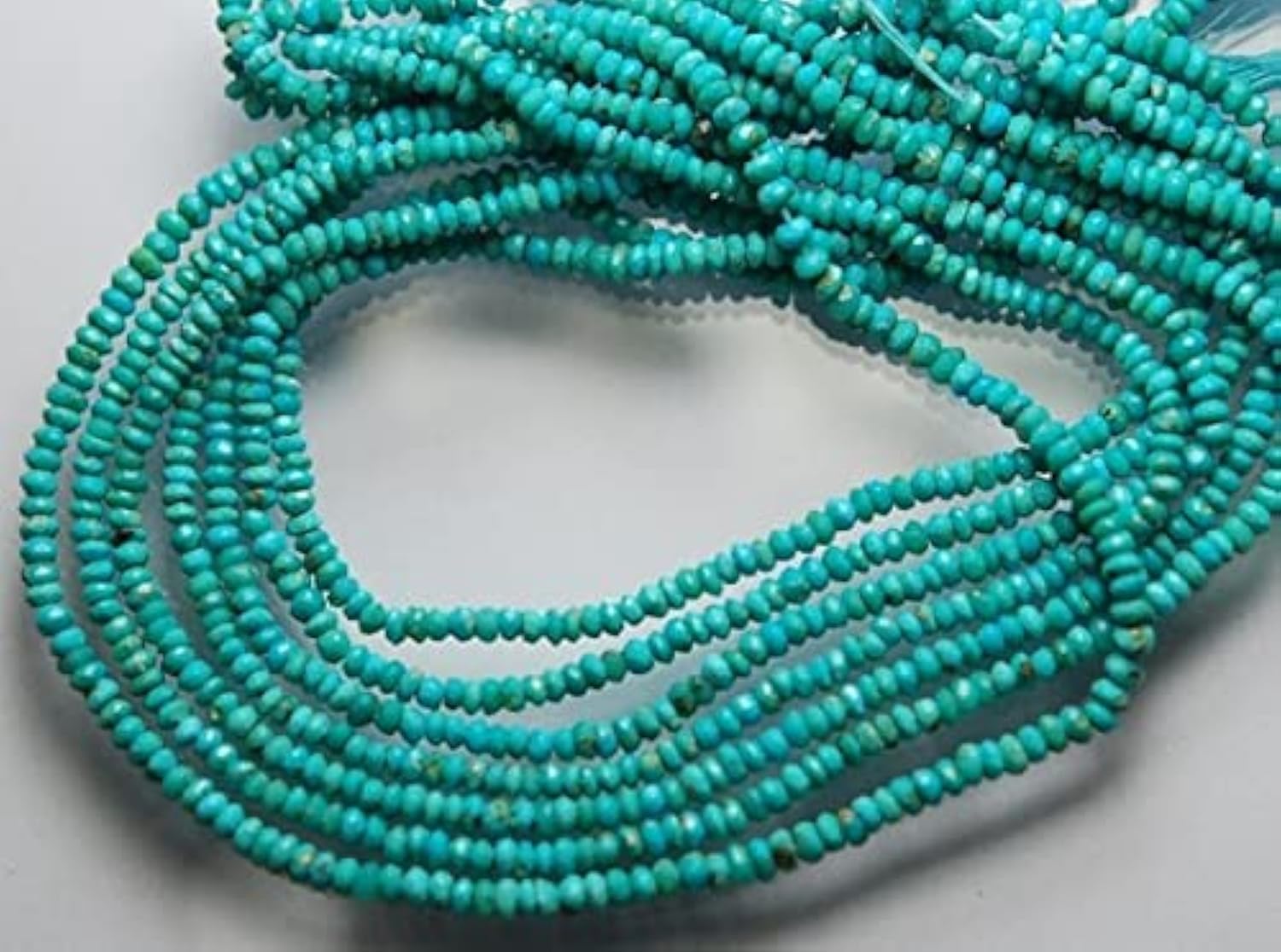 Turquoise Sleeping Beauty naturelle en perles rondelles 3mm pour bijoux de luxe