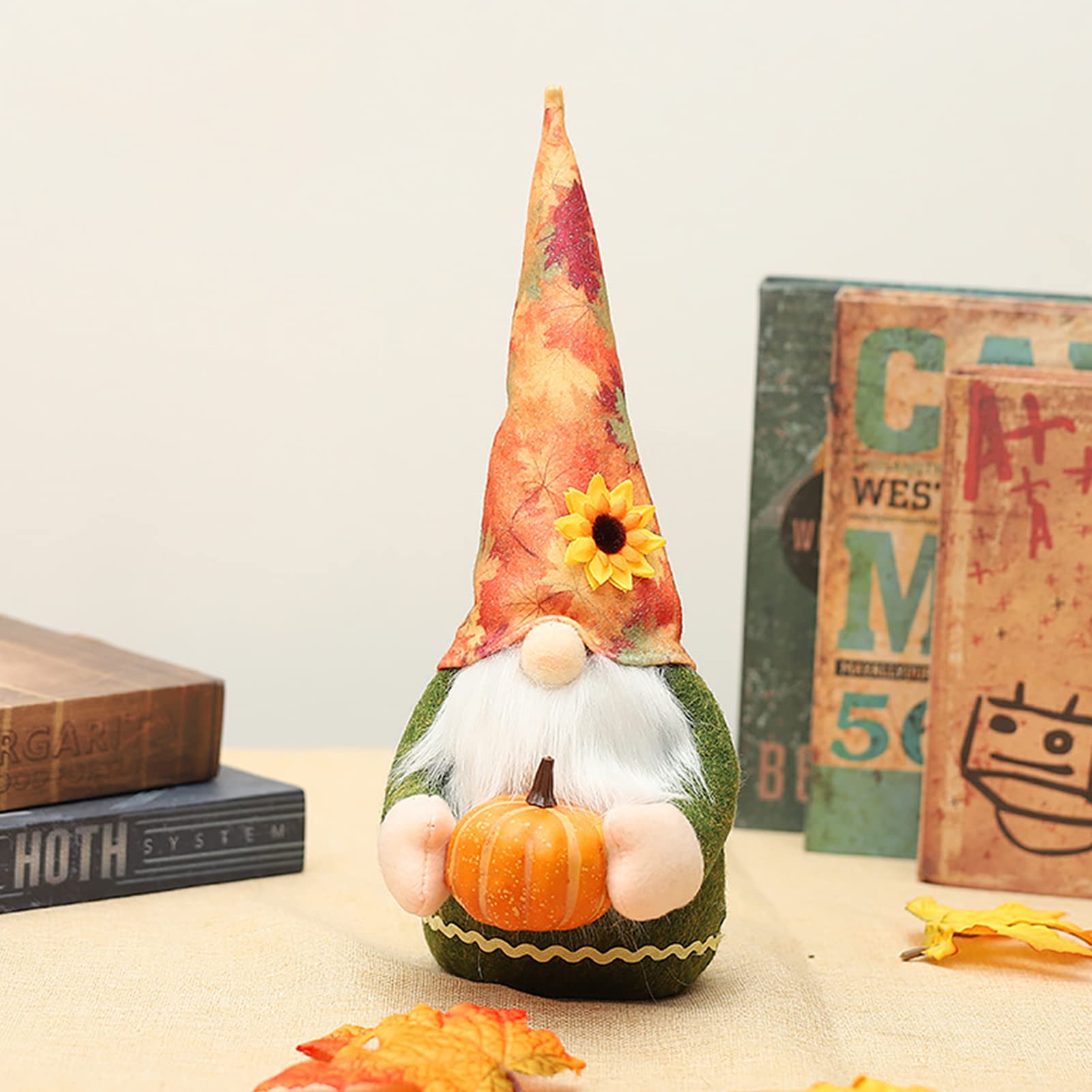 Herbst Wichtel Figuren 37-50cm - Ausziehbare Plüsch Wichtel Mit Ahornblatt Deko