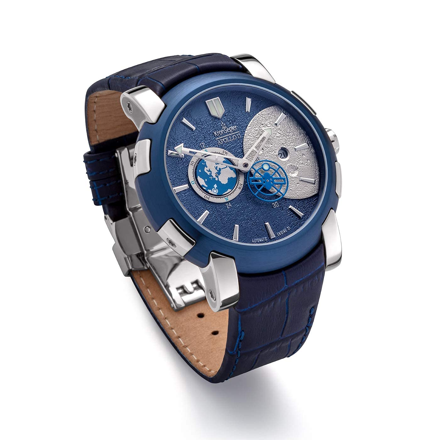 Kronsegler Apollo 11 Automatic Watch steel-blue limited