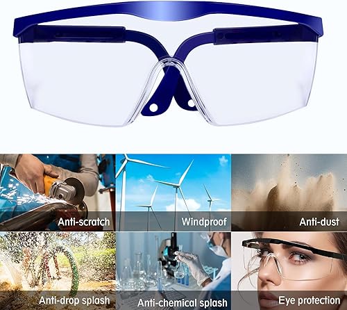 Miniatura 6 de Anteojos de seguridad transparentes para mujeres y hombres, ANSI Z87.1, resistentes a los arañazos, antivaho, gafas de trabajo ajustables