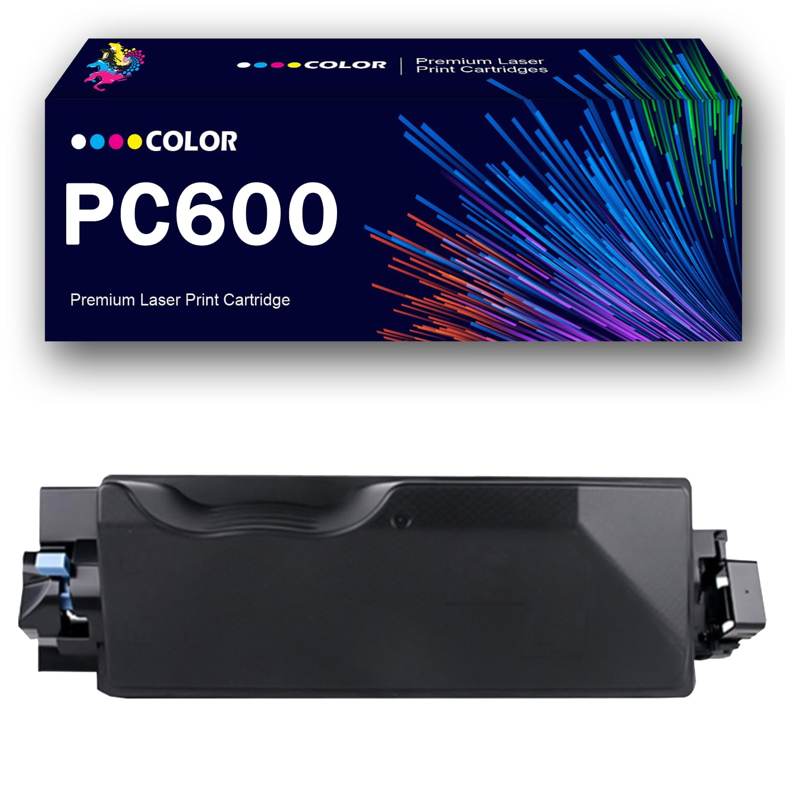 Juego de Cartuchos de tóner de Alta Capacidad PC600 con Chip, Cartuchos de Tinta de Repuesto 408314, 408315, 408316 y 408317 para Impresora multifunción Ricoh PC600,Black-1Pack