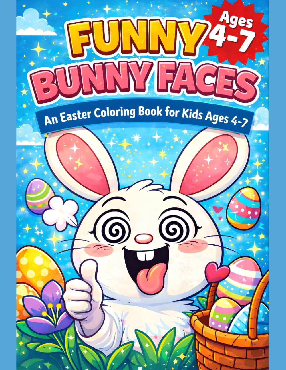 FUNNY BUNNY FACES: An Easter Coloring Book for Kids Ages 4–7 with Silly, Funny Bunny Faces