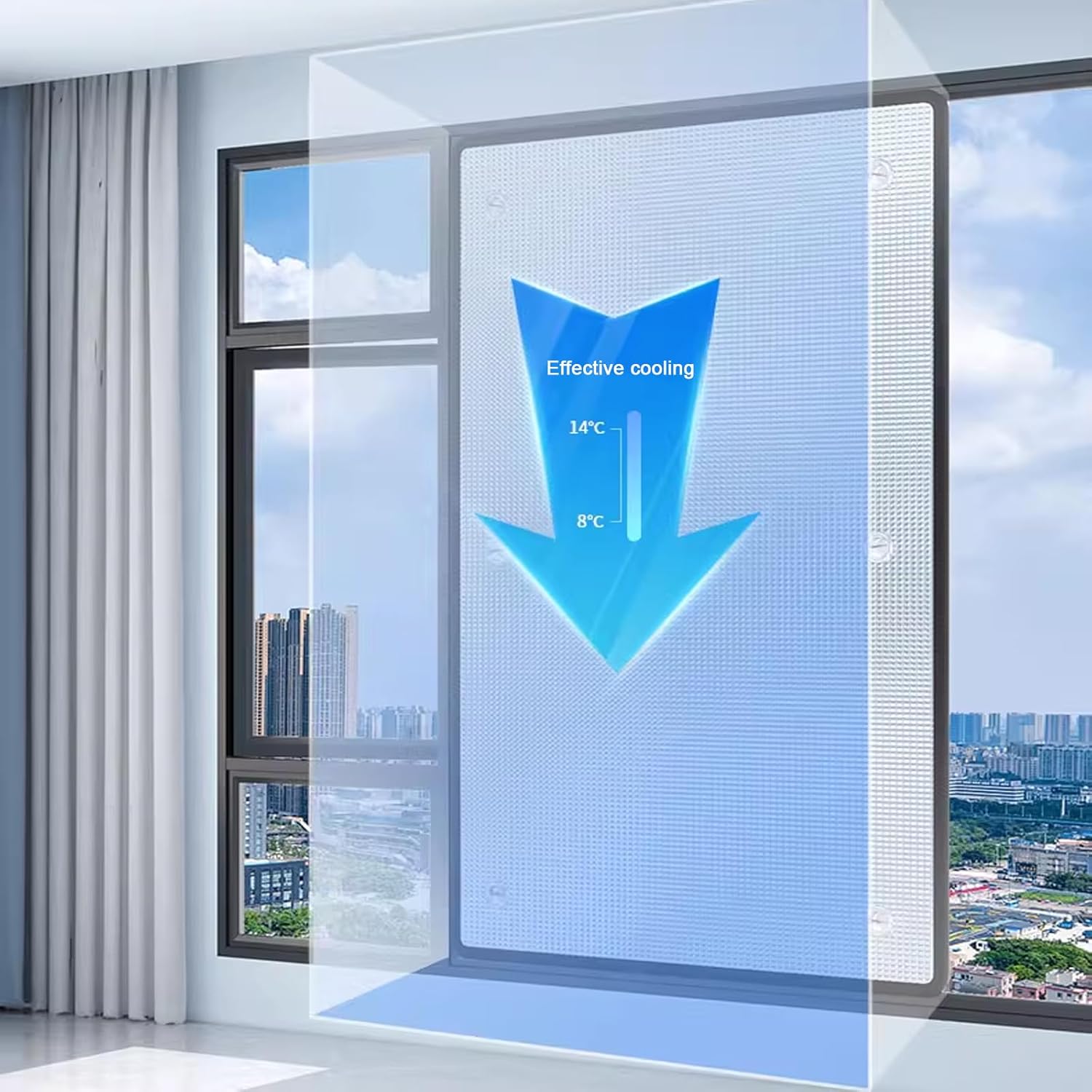 Heat Control Window Film,Reflective Window Tint for Home and Office,Double Bubble Reflective Thermal Aluminum Foil,Anti UV Glass Film UV Blocking,Easy to Install (39"x94")