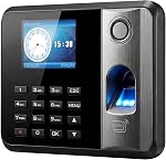 Fingerprint Time Clock for Employees, Time Clock Machine with Keypad, Automatic Hours Calculator, USB Export, Standalone No WiFi