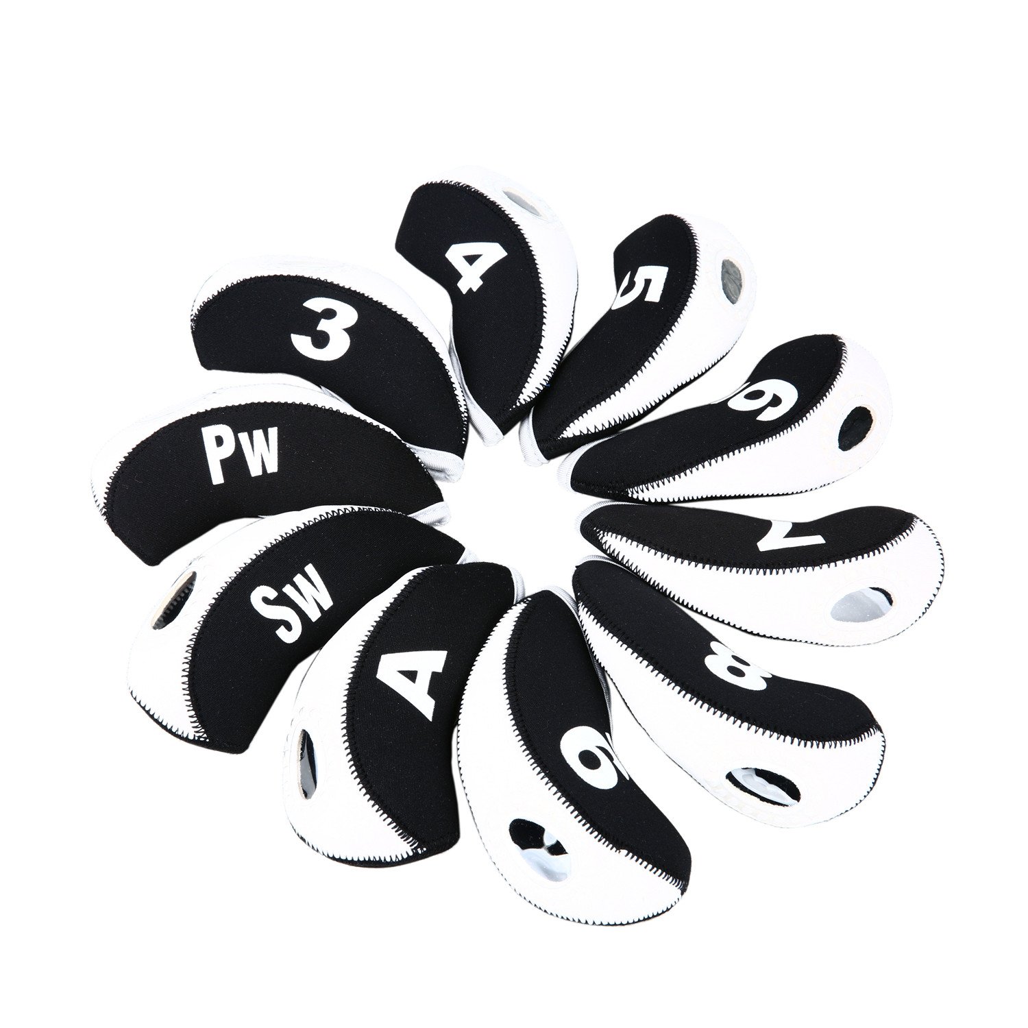 Sword &Shield sports 10pcs/Set Golf Iron Club Head Covers with Numbers Neoprene Top Window Iron Covers