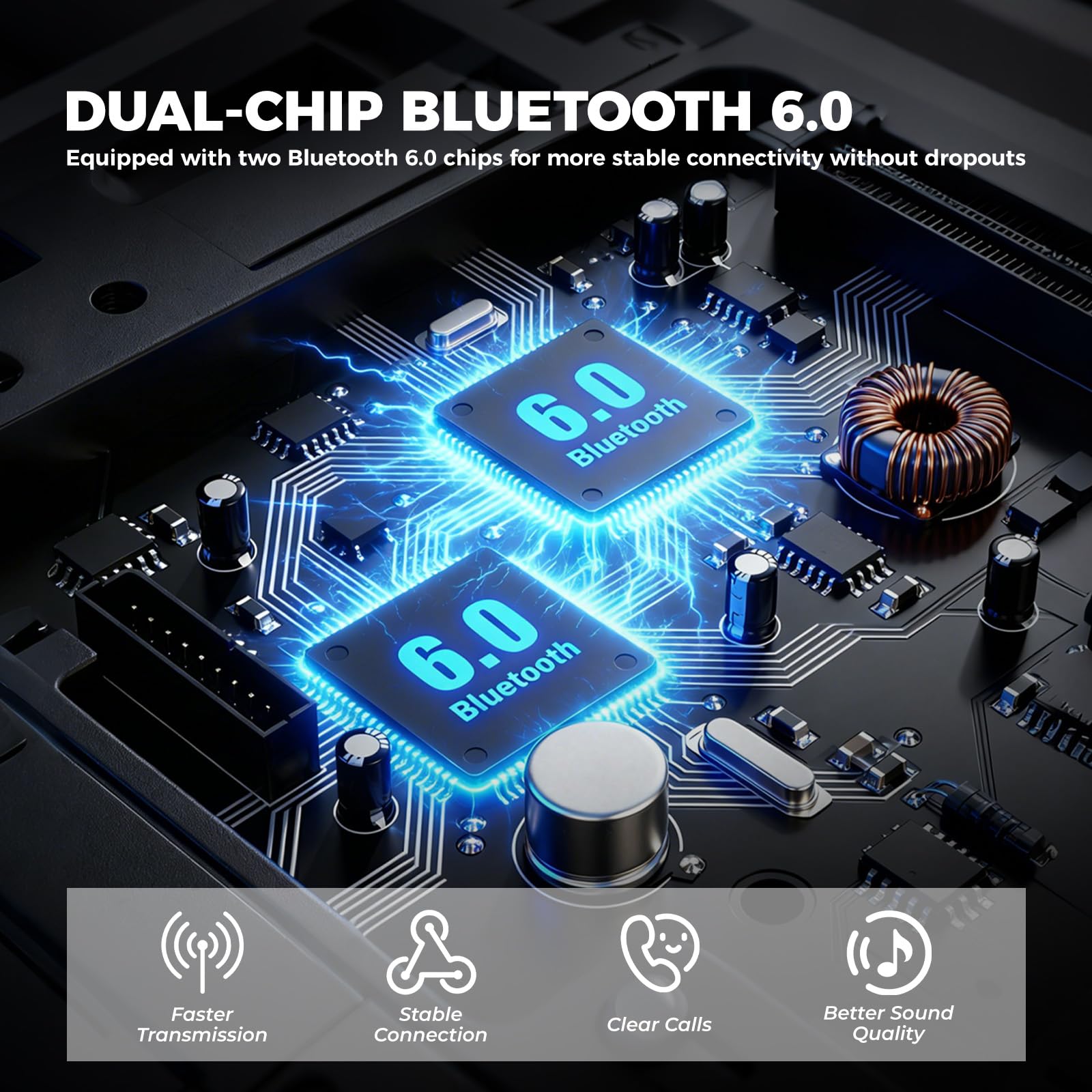 ROCKBROS Intercomunicador para Casco Moto Bluetooth, Auriculares con Sistema de Comunicación de 300 m, Llamadas Manos Libres, Asistente de Voz, Altavoces HD, IP56 Impermeable