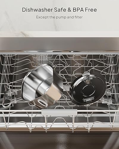 Miniatura 5 de PEKTACO Fuente de agua para gatos de acero inoxidable, dispensador de agua para gatos de 3.2 L108 onzas con bomba de agua silenciosa y ventana de