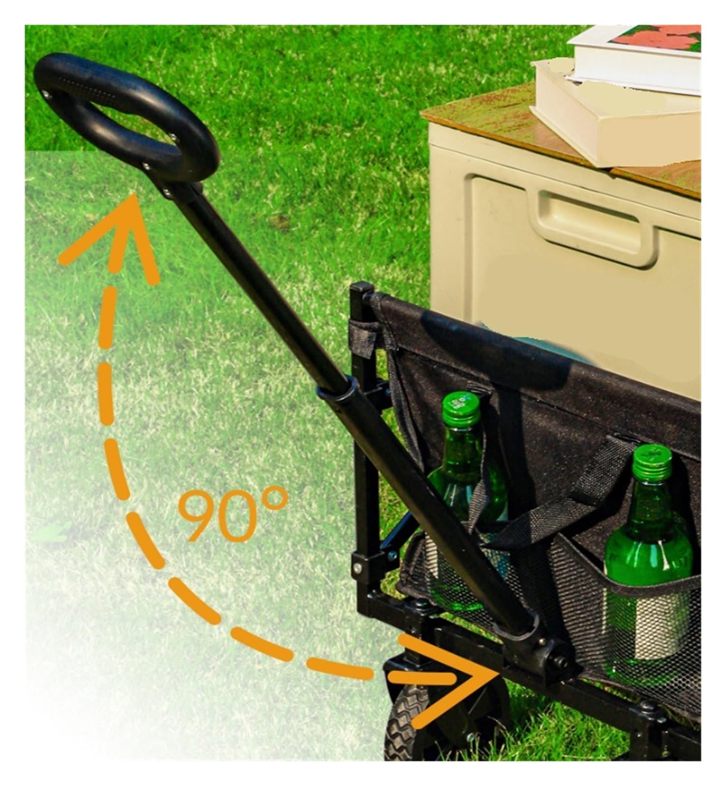 Carro de jardín plegable resistente para deportes, compras, camping y actividades al aire libre, carrito plegable para un fácil transporte