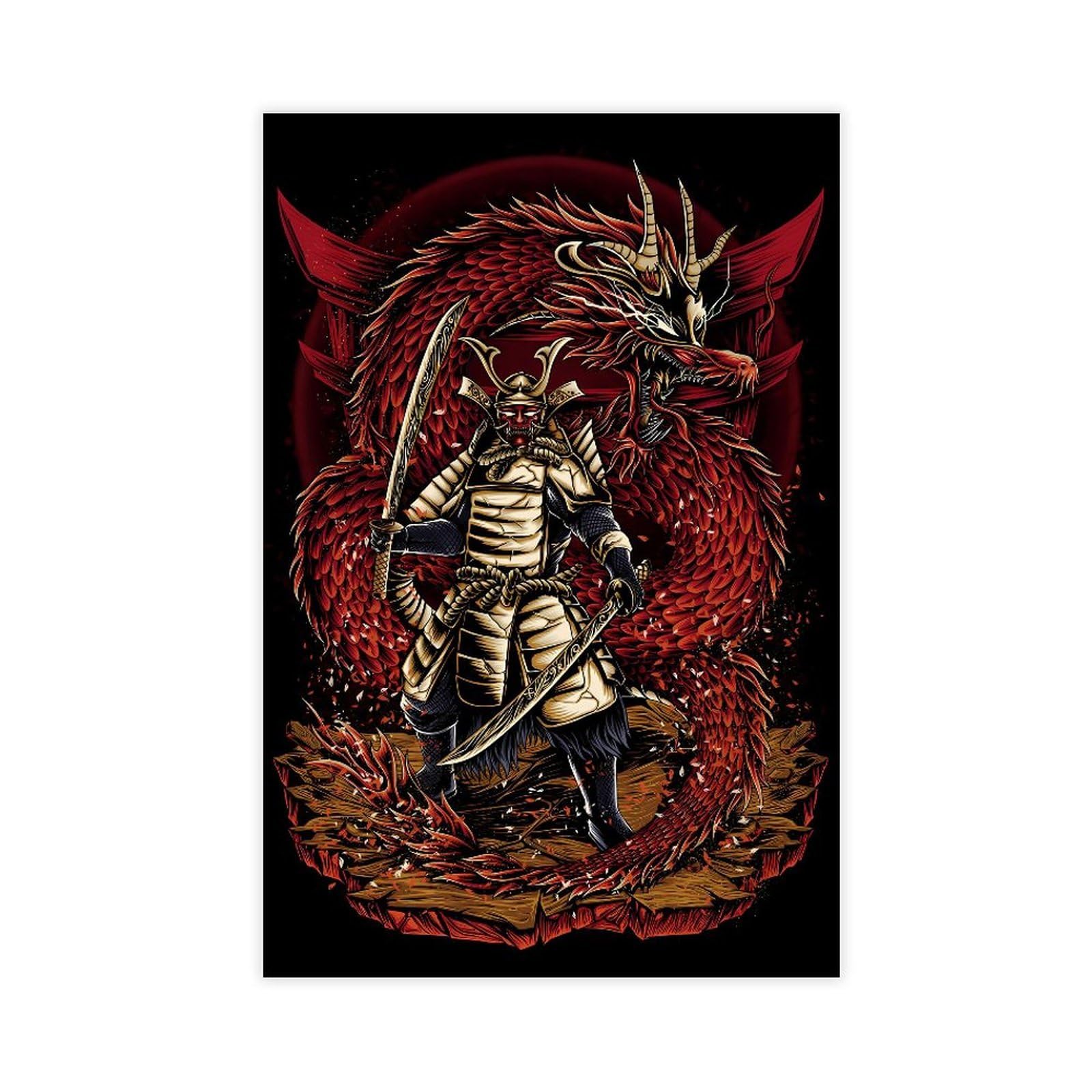 Qnvjqkdsi Unframe Japanese Samurai Art (5) Canvas Poster Wall Art Decor Print Picture Paintings For Living Room Bedroom Decoration 24" L X 36" W