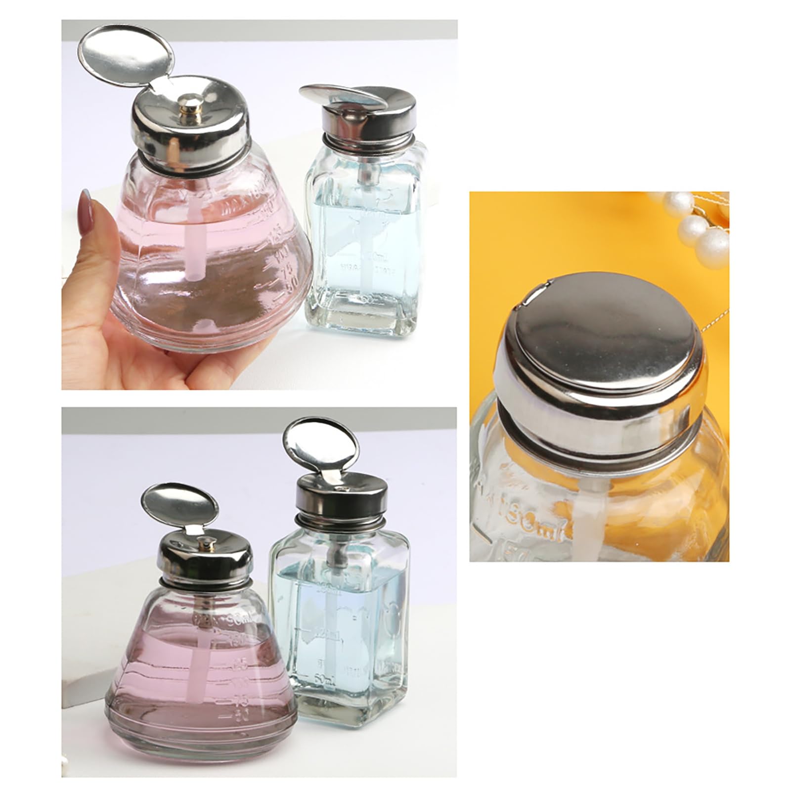 Amazon｜ガラス ディスペンサー ポンプ 3個セット 180ml ガラス ポンプ 