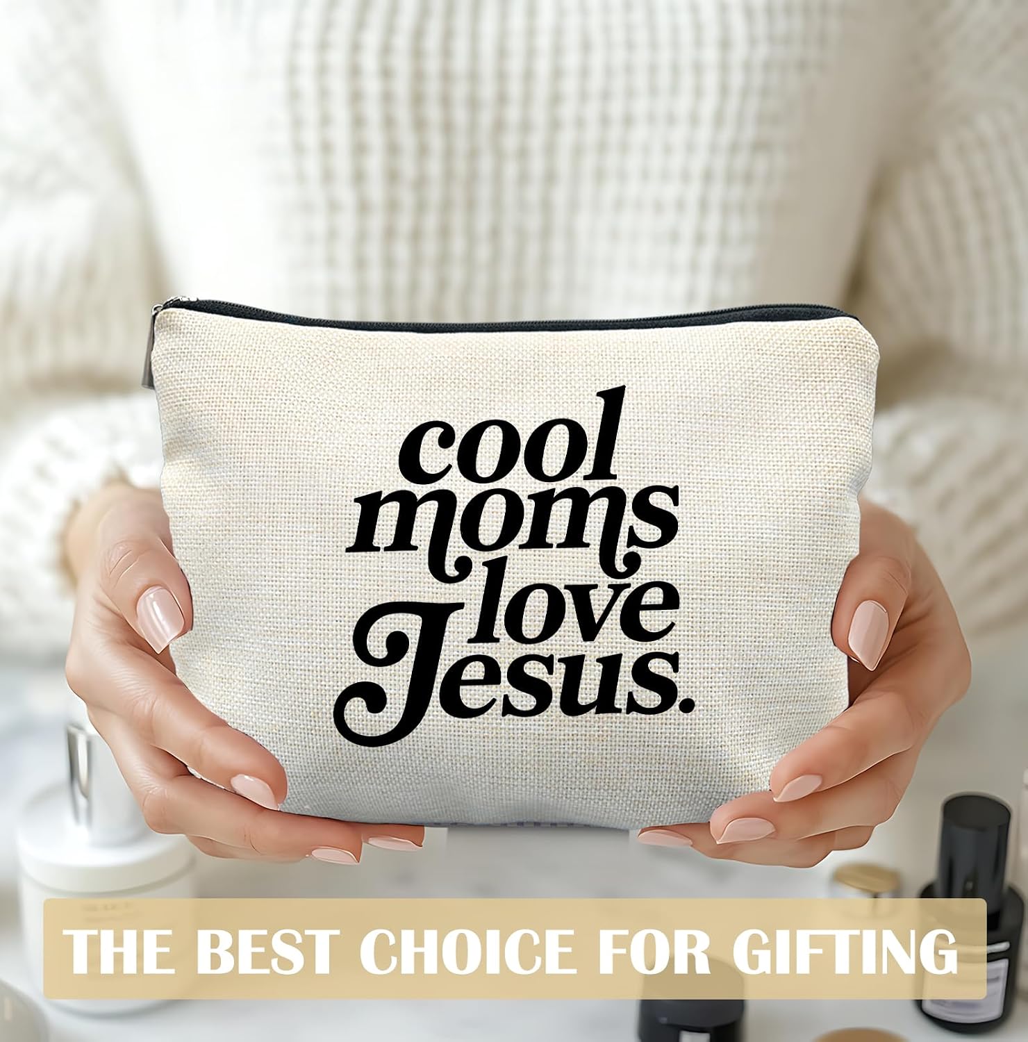 Christianity Makeup Bag for Women, Scripture Bible Verse Cosmetic Bags,Gifts for For Mom Friends Teen Girl & Women Travel, Mother's Day Zipper Makeup Pouch for Purse image 5