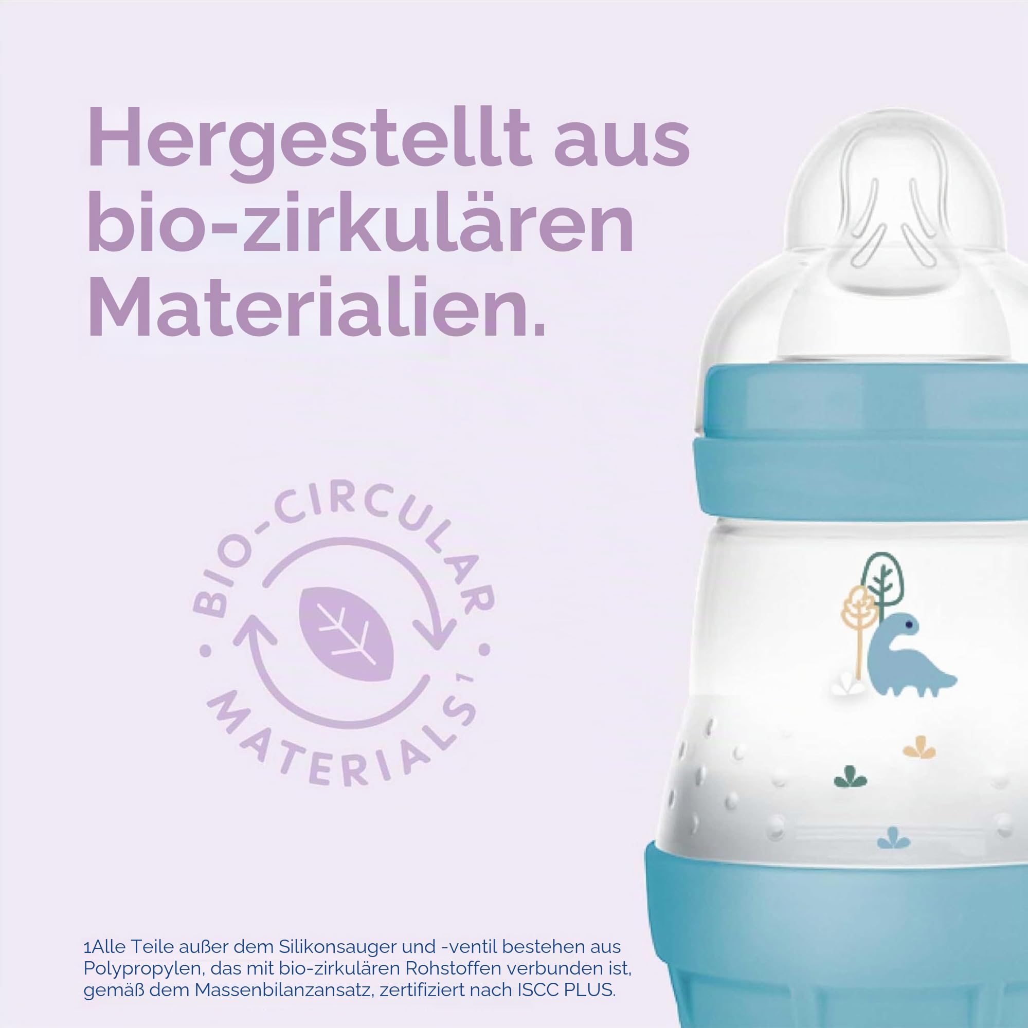 MAM Easy Start Self Sterilising Anti-Colic Baby Bottle 3 Pack (3 x160 ml) with Slow Flow MAM Teats Size 1, Newborn Essentials, Blue (Designs May Vary)