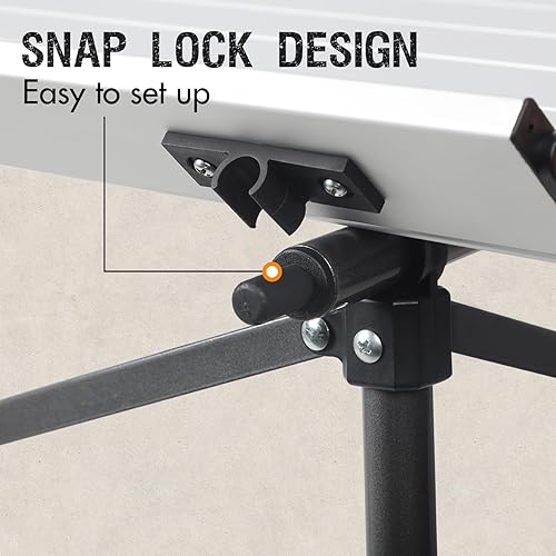 Miniatura 16 de PORTAL Mesa cuadrada plegable de aluminio ligero con tapa enrollable para 4 personas, mesa compacta con bolsa de transporte para camping, picnic