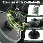 GYMAX Ensemble de sonnettes réglables, 4 en 1 Ensemble de poids gratuit avec connecteur, 92/47 LBS Utilisé comme Dumbbells, Barbells et Kettlebells pour l'entraînement de gymnastique à domicile