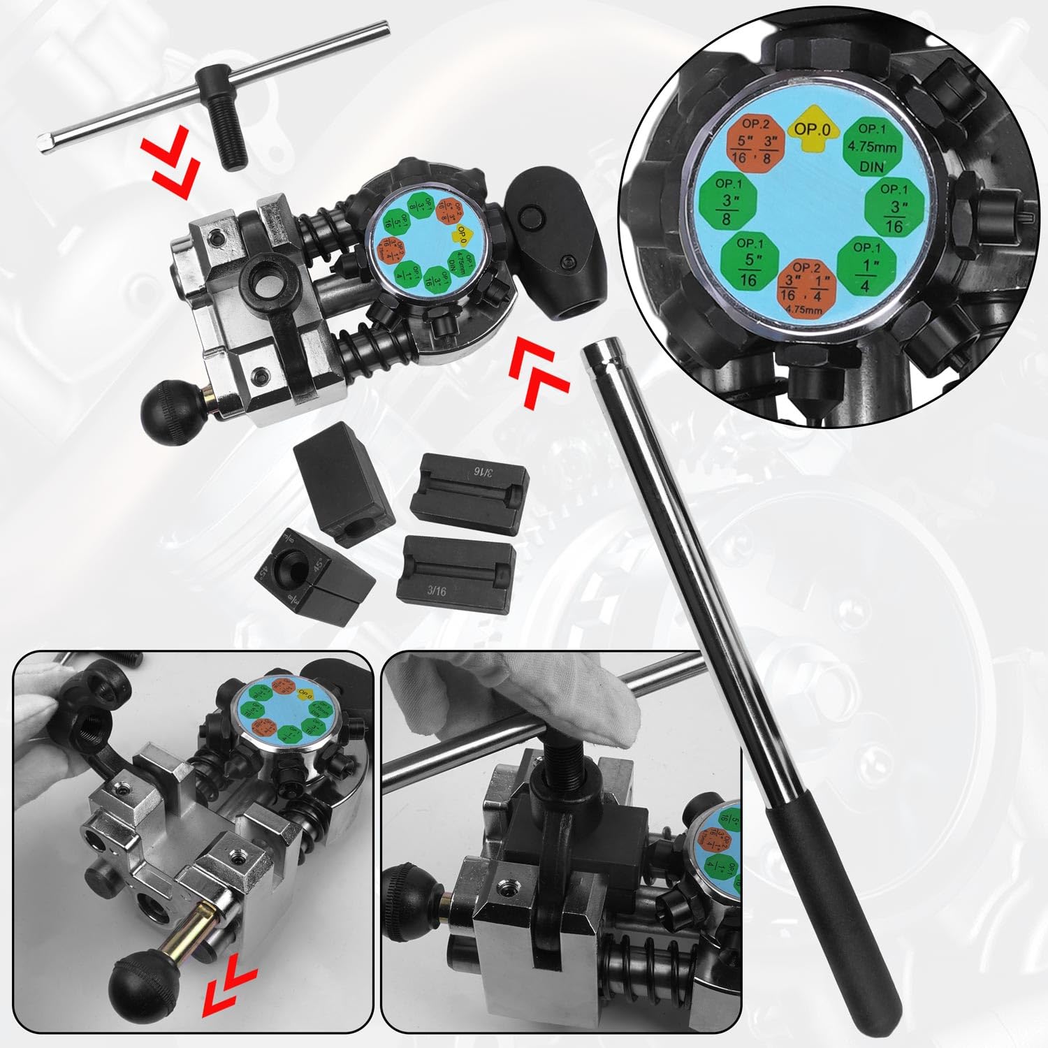 Kit D'Outils D'Évasement De Tuyaux De Frein - 45 Degrés - Pour Tuyaux 3/16" à 3/8" - Professionnel