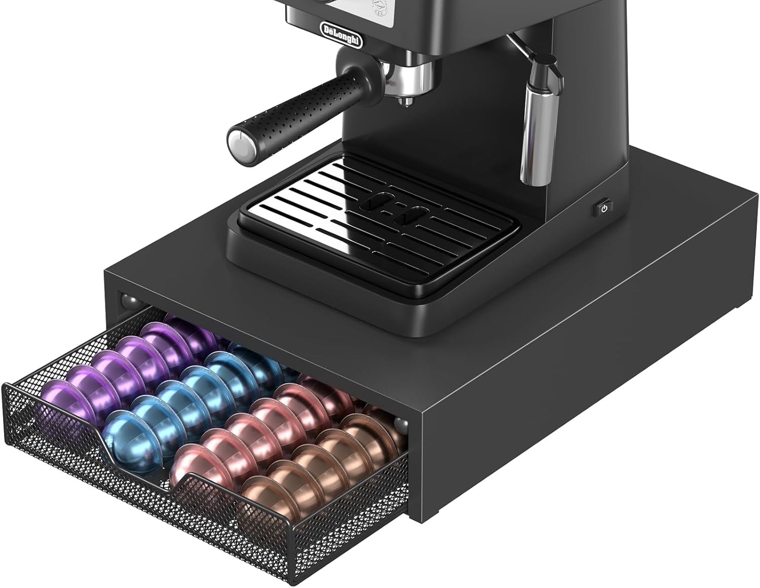 ECOLOVI Nespresso Pods Holder, K Cup Holder, Coffee Pod Holder Organizer Compatible with Nespresso Vertuo Capsules, Holds 60 Small or 40 Large Pods, Black