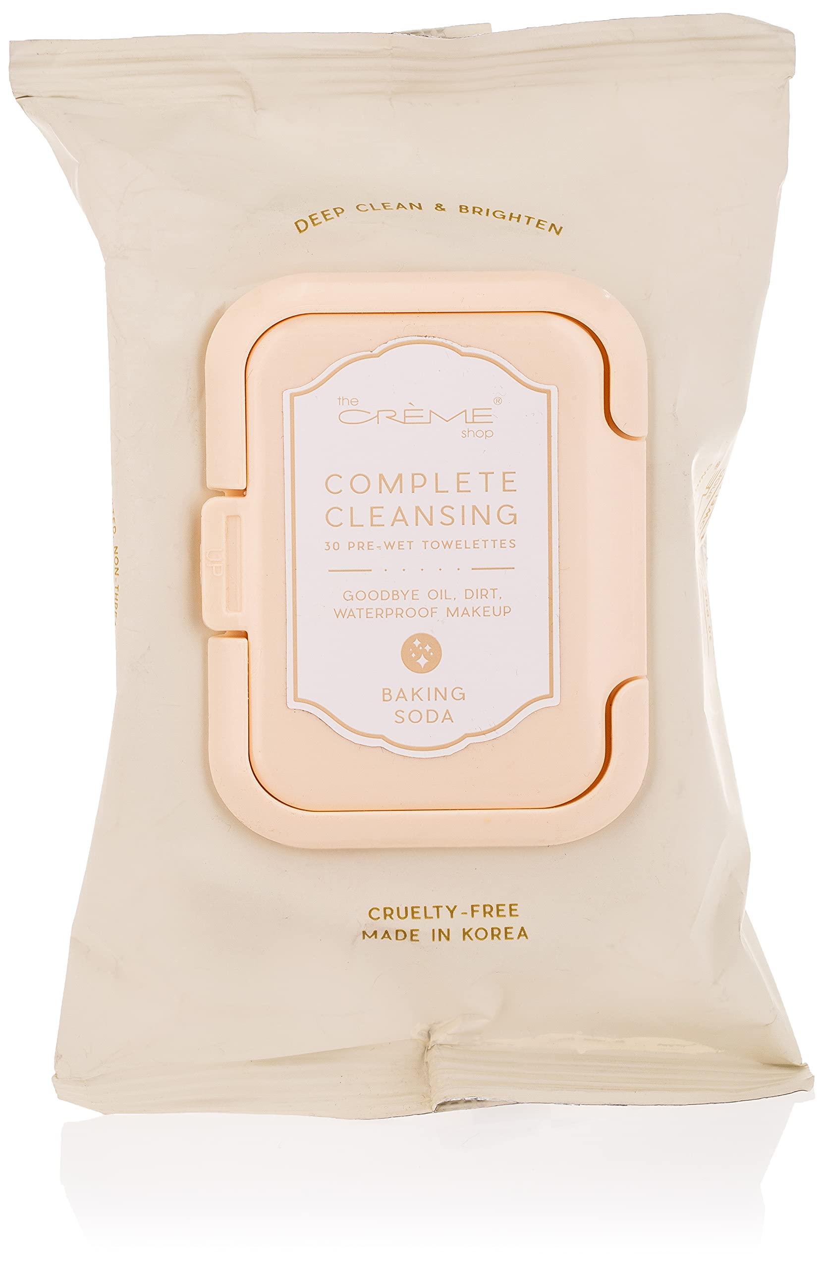 The Crème Shop Baking Soda Cleansing Wet Wipes. Alcohol Free Makeup Remover Towels. For Normal, Oily, Dry, Sensitive Skin. Made in Korea- 30 Count