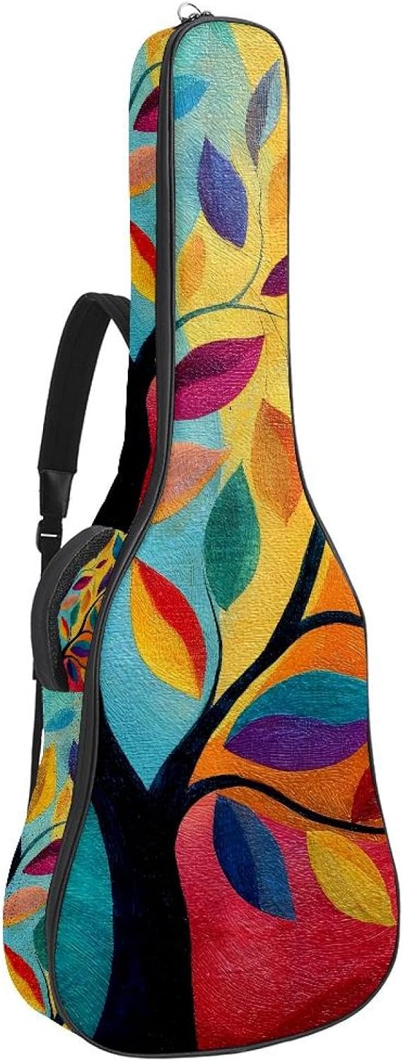 Colorful Tree Electric Gig Bag Zipper Gig Case with Top Hanger Loop, Acoustic Guitar Cover Gig Bag for Electric Classical Guitars Bass, 40/41/42 Inch