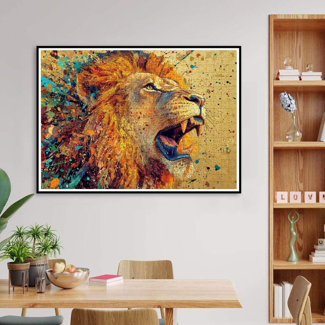 Puzzle Leone, Puzzle 1000 Pezzi Arte per Adulti, Regalo Uomo e Donna -4773