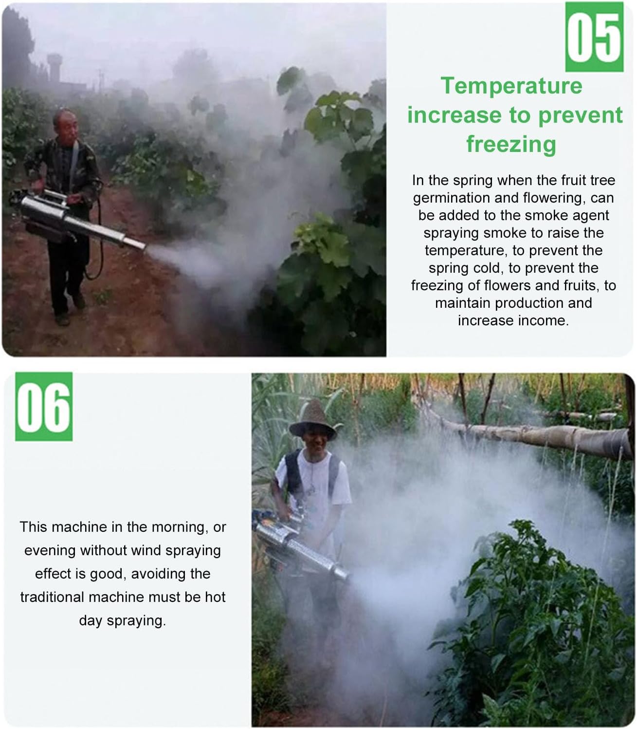 Brilluxa Fogging Machine, Crop Fogger and Portable Mist Blower, 15L Capacity Impulse Type Fogger for Farm Orchard Control Spraying